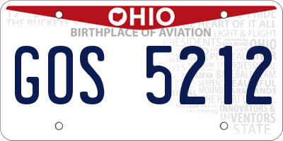 OH license plate GOS5212