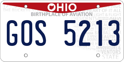 OH license plate GOS5213