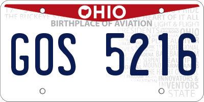 OH license plate GOS5216
