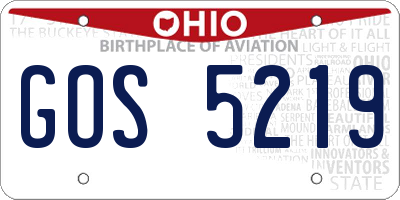 OH license plate GOS5219