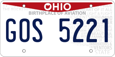 OH license plate GOS5221