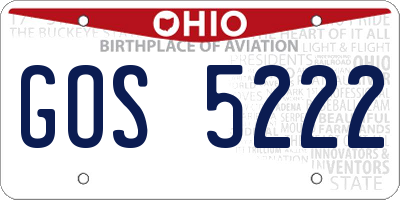 OH license plate GOS5222