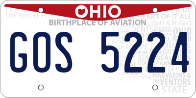 OH license plate GOS5224