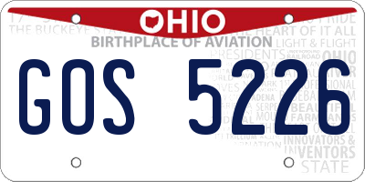 OH license plate GOS5226