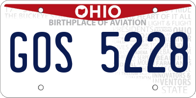 OH license plate GOS5228