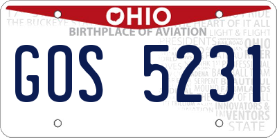 OH license plate GOS5231