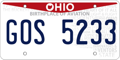 OH license plate GOS5233