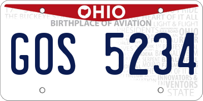 OH license plate GOS5234