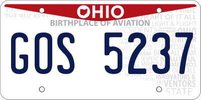 OH license plate GOS5237