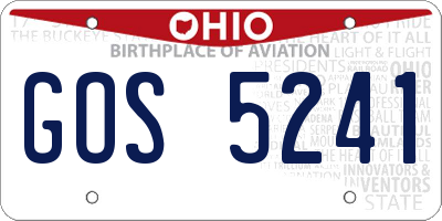OH license plate GOS5241