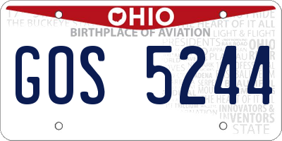 OH license plate GOS5244