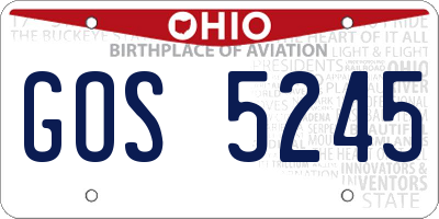 OH license plate GOS5245