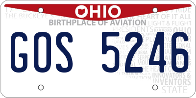 OH license plate GOS5246