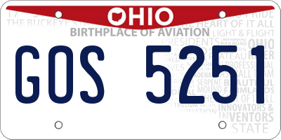 OH license plate GOS5251