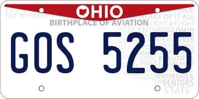 OH license plate GOS5255