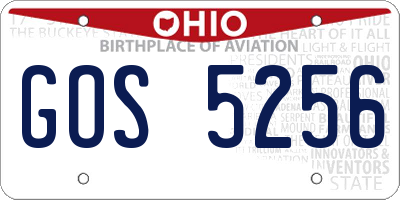 OH license plate GOS5256