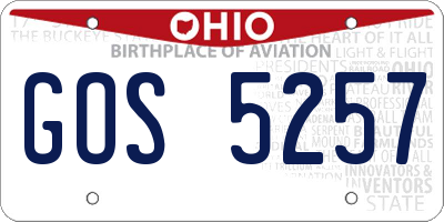 OH license plate GOS5257