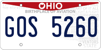 OH license plate GOS5260