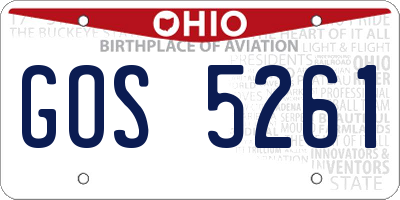 OH license plate GOS5261