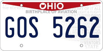 OH license plate GOS5262