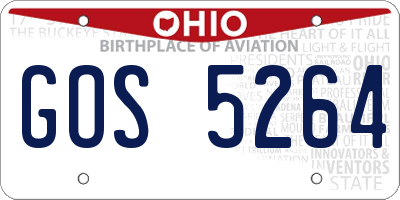 OH license plate GOS5264