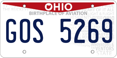 OH license plate GOS5269