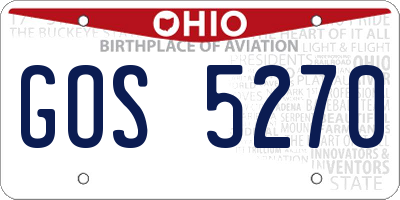 OH license plate GOS5270