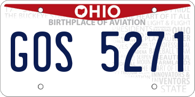 OH license plate GOS5271
