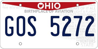 OH license plate GOS5272