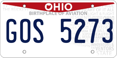 OH license plate GOS5273