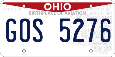 OH license plate GOS5276