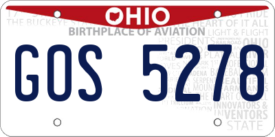 OH license plate GOS5278