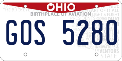 OH license plate GOS5280