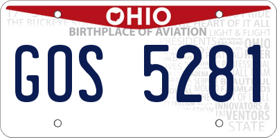 OH license plate GOS5281