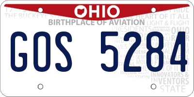 OH license plate GOS5284