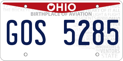 OH license plate GOS5285