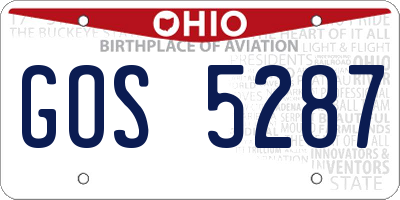OH license plate GOS5287