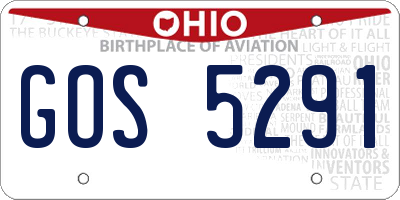 OH license plate GOS5291