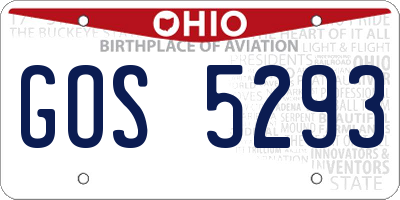 OH license plate GOS5293