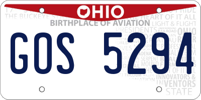 OH license plate GOS5294