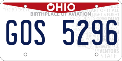 OH license plate GOS5296