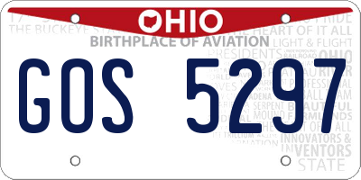 OH license plate GOS5297