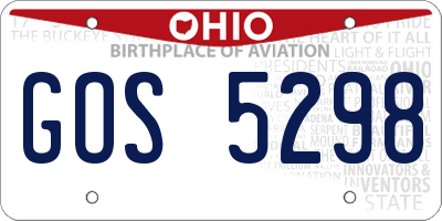 OH license plate GOS5298