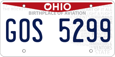 OH license plate GOS5299