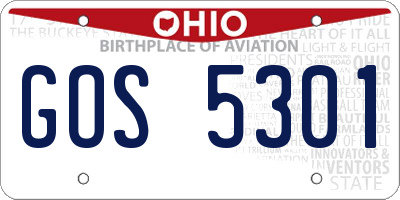 OH license plate GOS5301