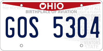 OH license plate GOS5304