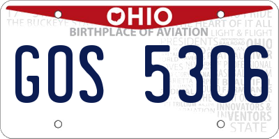 OH license plate GOS5306