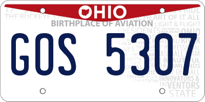 OH license plate GOS5307