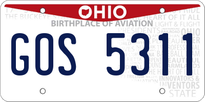 OH license plate GOS5311