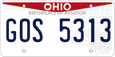 OH license plate GOS5313